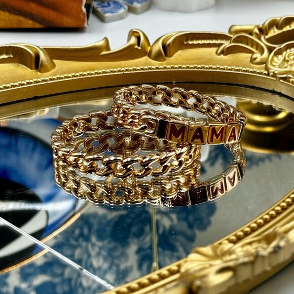 🆕 ROXANNE ASSOULINE 🧿 NWOT The MAMA Link Bracelet Set - Set of 2 Bracelets - Picture 10 of 16